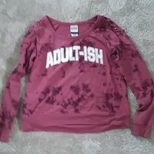 long sleeve shirt with an adultish logo